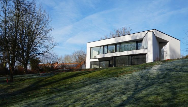 Architecte brabant wallon villa minimaliste toit plat grez doiceau 42