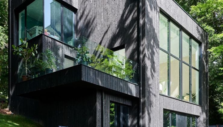 Renovation lourde contemporaine villa bois brûlé limal wavre 4