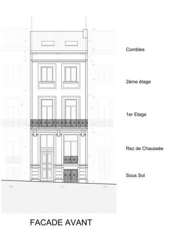 Elevation avant pascale 52 bruxelles