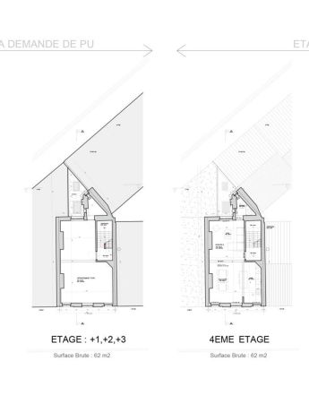 Plans etages 1 2 3 et 4eme etage noyer 93 bruxelles