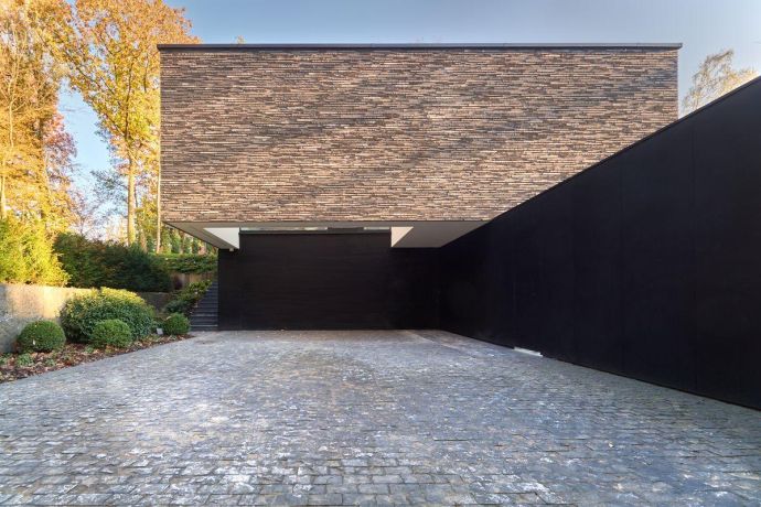 Villa minimaliste toit plat briques piscine wavre brabant wallon 11
