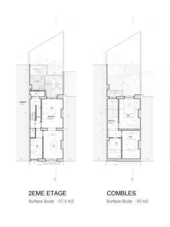 Plans 2eme etage et combles jonction 32 forest