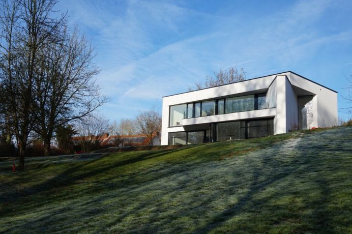 Architecte brabant wallon villa minimaliste toit plat grez doiceau 42