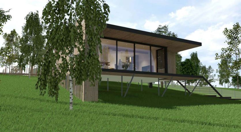 Villa architecte moderne bois suspendue izzo