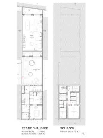 Plans rez de chaussee et sous sol jardinier 81 molenbeek