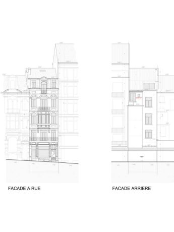 Facades rue arriere 63 65 bruxelles