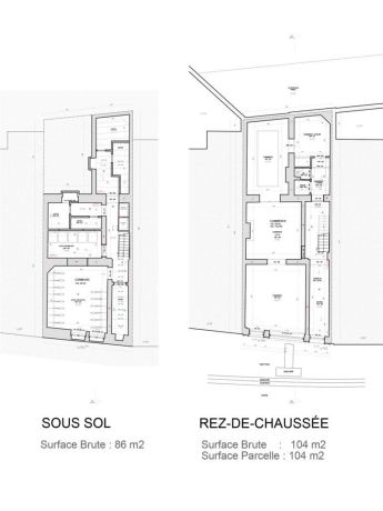 Plans sous sol rez de chaussee commercial 63 65 bruxelles