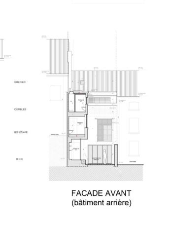 Elevation avant batiment arriere fort 67 saint gilles