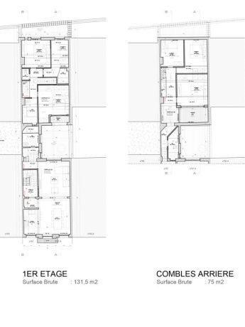 Plans 1er etage et combles arriere fort 67 saint gilles