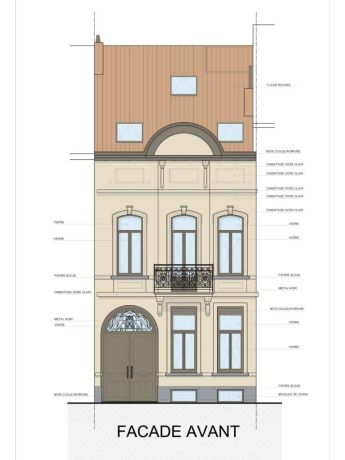 Elevation avant en couleurs palais 248 schaerbeek