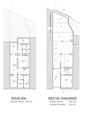 Plans sous sol et rez de chaussee palais 248 schaerbeek