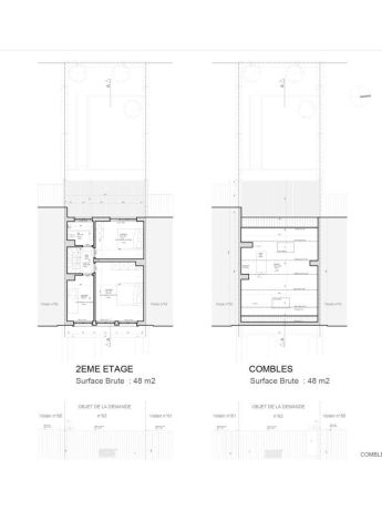 Plans 2eme etage et combles michiels 63 uccle