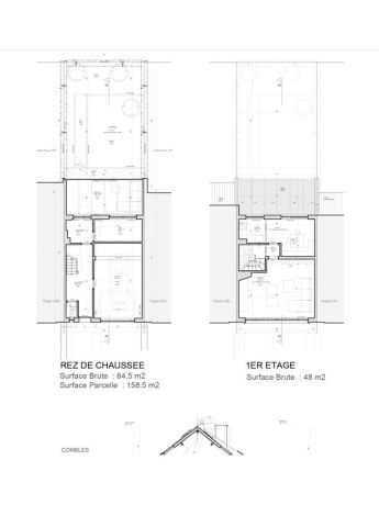 Plans rez de chaussee et 1er etage michiels 63 uccle
