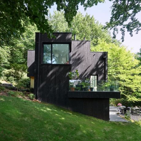 Renovation lourde contemporaine villa bois brûlé limal wavre 5
