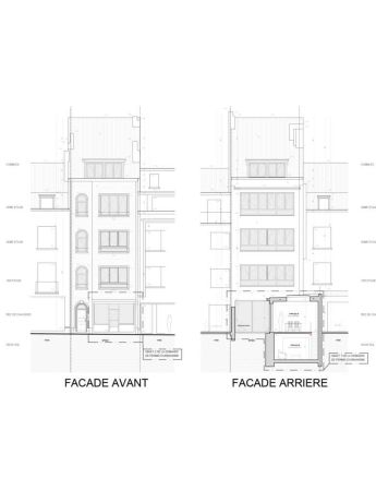 Facades avant et arriere chaussee de louvain 521 schaerbeek