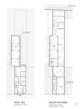 Plans sous sol et rez de chaussee chaussee de louvain 521 schaerbeek