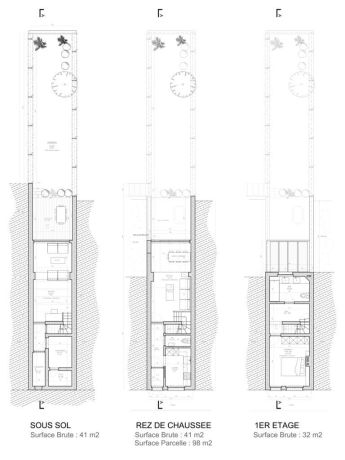 Plans sous sol rez et 1er etage hospice communal 213 watermael boitsfort