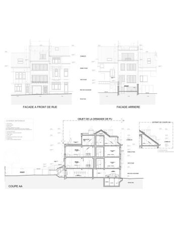 Elevations et coupe aa gay 50 woluwe saint pierre