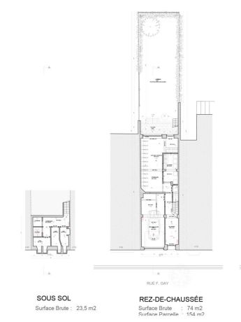 Plans sous sol et rez de chaussee gay 50 woluwe saint pierre