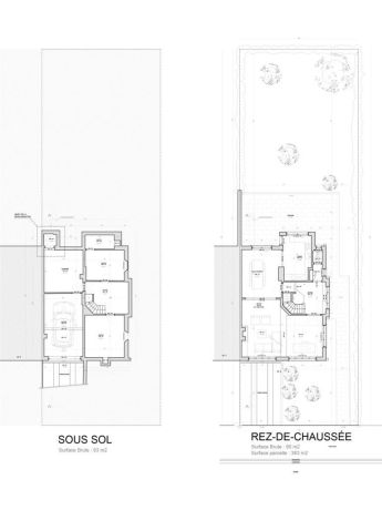 Plans sous sol et rez de chaussee jockeys 5 woluwe saint pierre